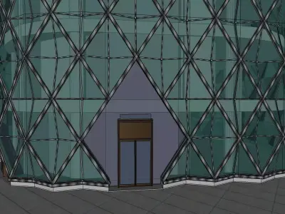 Abstract glass building 3D model