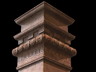 Column - Game Ready stone Low-poly 3D model