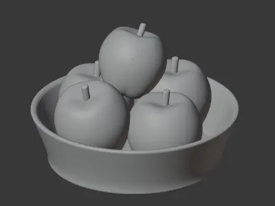 Apple Basket  Low-poly 3D model