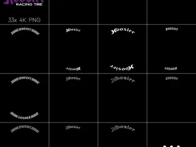 33x Hoosier Racing tire sidewall 4K PNG decals Texture