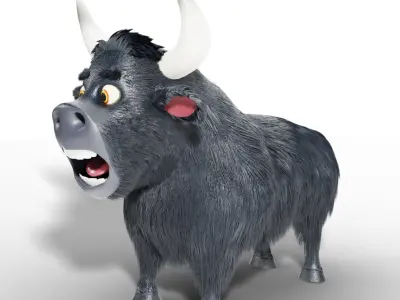 Black Bull Rigged 3D model