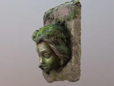 Woman head  Low-poly 3D model