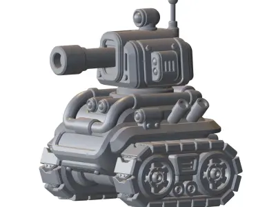 Sci-Fi Chibi Tonk Kit Tank Miniatures for Tabletop Wargames 3D print model