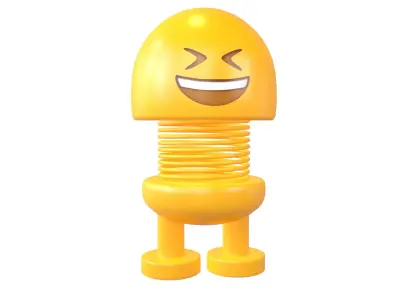 Car Spring Expression Toys Grinning Face v1 001 Low-poly 3D model