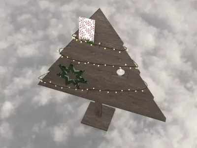 Tree wood christmas decor 3D model