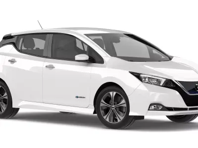 2018 Nissan Leaf White 3D model