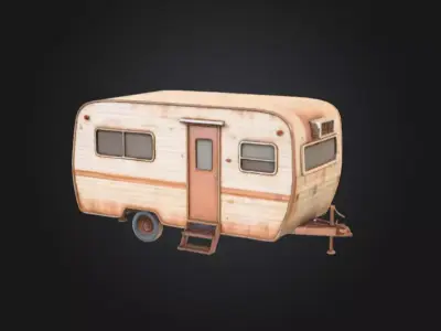 Rustic Traveler Caravan Low-poly 3D model