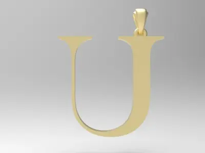 Alphabet Latin U 3D print model