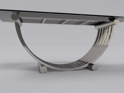 Coffee table stainless silver gloss 3D model
