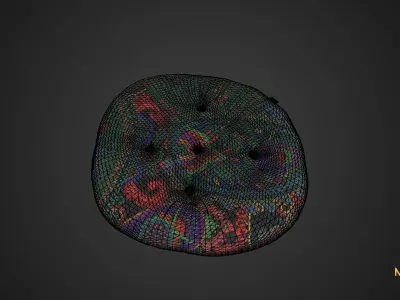 Game Ready Green Cushion Low-poly 3D model