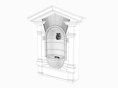roman fountain Low-poly 3D model