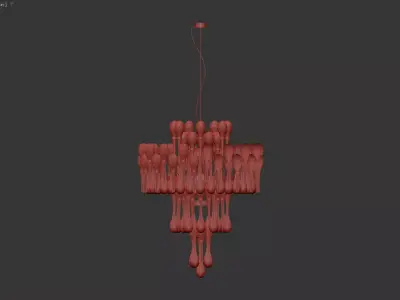 Crystal Droplet Chandelier with Layered Glass Design 3D model