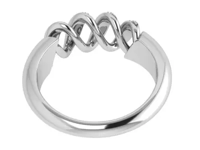 Spiral Diamond Ring 4168 3D print model