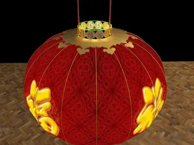 Chinese red lantern  3D model 18