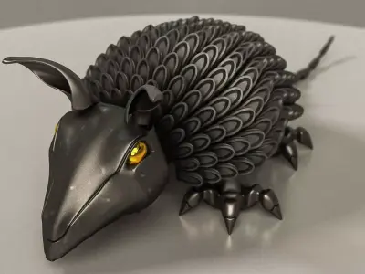 Tatoo armadillo made out of metal 3D model