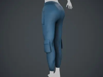  Blue Sport Pants Style 1 Low-poly 3D model
