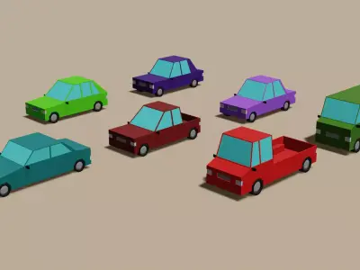 Lowpoly Cars Pack Free low-poly 3D model