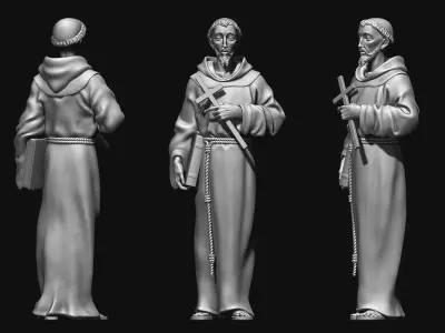 Saint Francis of Assis - Catholic Art -  CNC Routing 3D print model