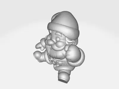 Adorable Chibi Santa Claus Figurine Festive Holiday Christmas 3D print model
