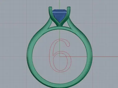 Solitaire Engagement Ring   02 3D print model
