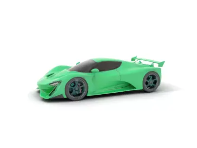 Emerald Hypercar model pack Low-poly 3D model