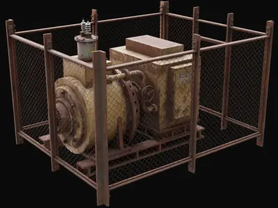 Old Rusty Generator Low-poly 3D model
