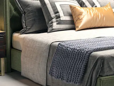 Inverness Upholstered Platform Bed 3D model