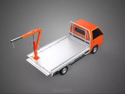 SHIPMENT FOLDABLE HYDRAULIC LIFT JIB CRANE DROPSIDE PICKUP TRUCK 3D model