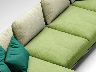 Modern sofa multi-person 3D model