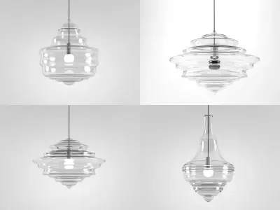 N G two pendant lights hanging from concrete wall 3D model