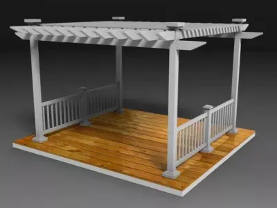 White Pergola 3D model