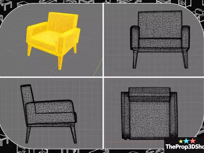 Modern Bedroom and Living Room Furniture Set 3D model