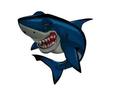 Shark Cartoon 3D Printable Model STL OBJ 3D print model