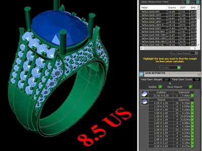 Luxury Men Rings Designs 5MR048 3D print model