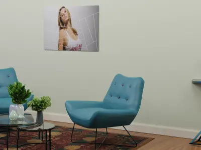 Livingroom and  interior scene 3D model 3D model