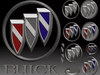 Buick logo car brand for 3D printer or CNC router 3D print model