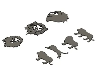 7 Different Lion Decors 3D print model