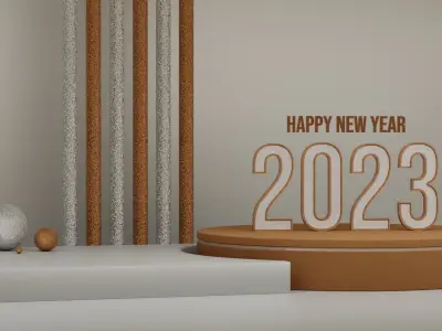 New Year Product Advertising Display Podium Low-poly 3D model