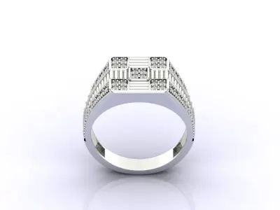 Print Ready STL 3DM  Gents Rings Diamond Men Ring  3D print model 65