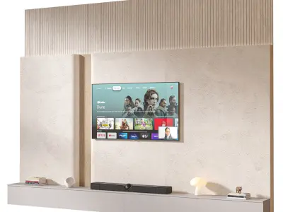 TV wall set 17 3D model