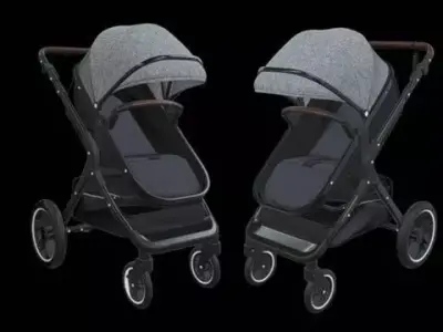 Baby Stroller1 Low-poly 3D model