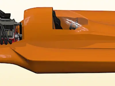 Drag Boat - Sweet Sixteen - High Poly 3D model