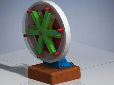 SELF PROPPELLED FLYWHEEL STEAM ENGINE 3D print model