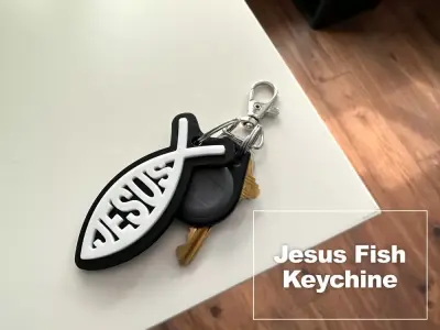 Jesus Fish Keychain 3D print model