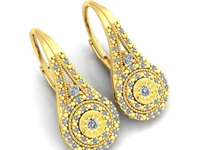 Luxury Woman Earring 3d print Model 3D print model