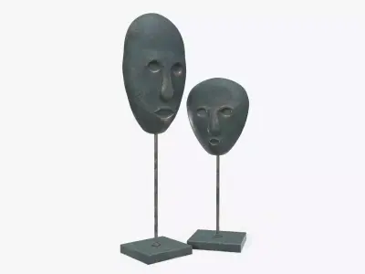 Human face sculptures 3D model