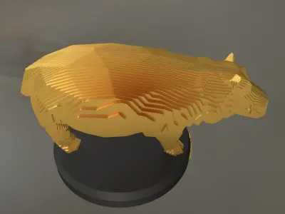 Parametric Hippo Low-poly 3D model