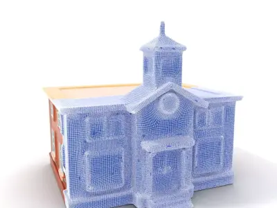 Classic Brick Church model pack Low-poly 3D model