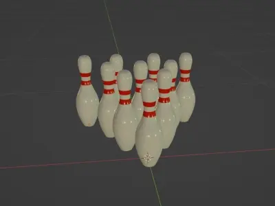 Bowling Pin Low-poly 3D model
