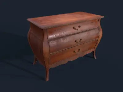 Antiquare small Commode 2 Low-poly 3D model